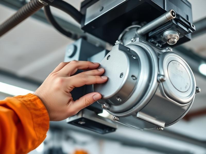 Professional technician repairing a garage door motor in Marion MA